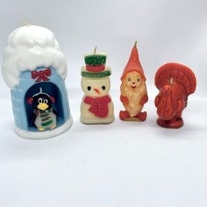 Collectible Vintage Christmas & Thanksgiving Novelty Candles Gurley & Unbranded